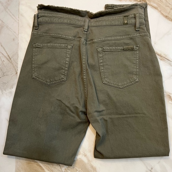 7 FOR ALL MANKIND High Waisted Skinny Jeans with waist strap - Green Size 29 - Picture 5 of 6